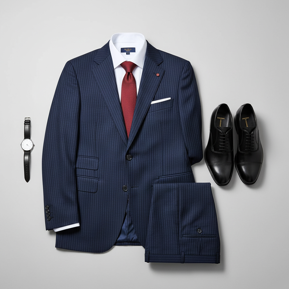 The Sterling Navy Pinstripe Suit