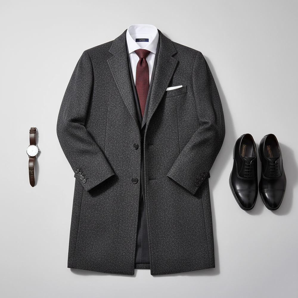 The Kensington Wool-Cashmere Overcoat in Graphite