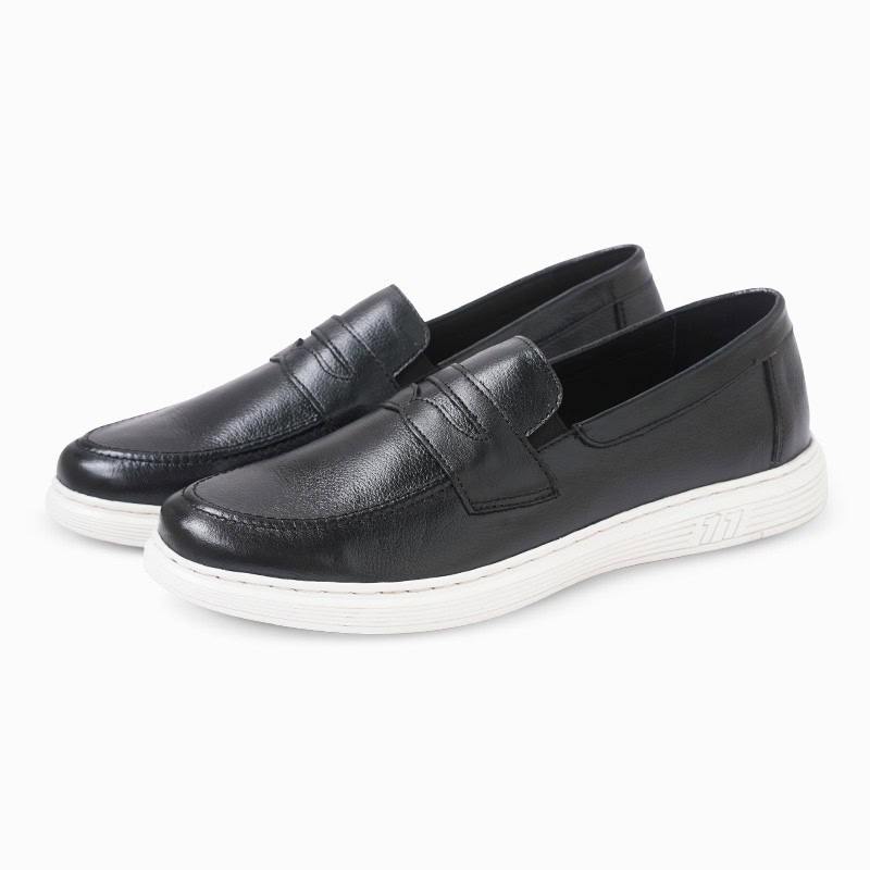All Match Leather Casual Penny Loafer – Black